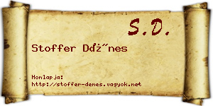 Stoffer Dénes névjegykártya